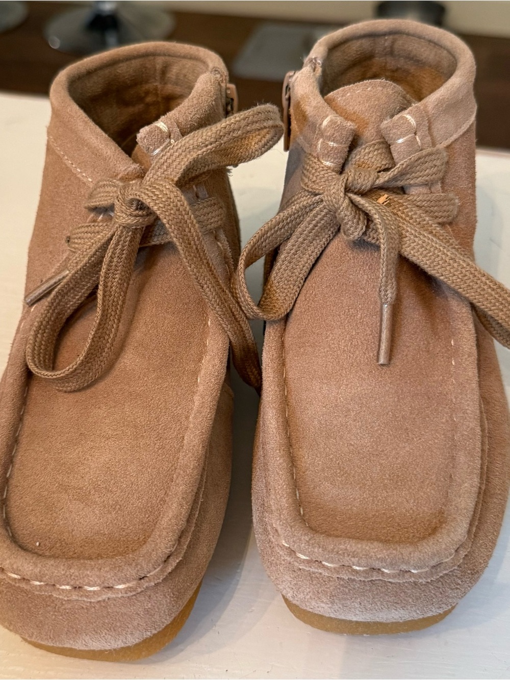 Project Cloud Kids Suede Moccasin Boots in Tan